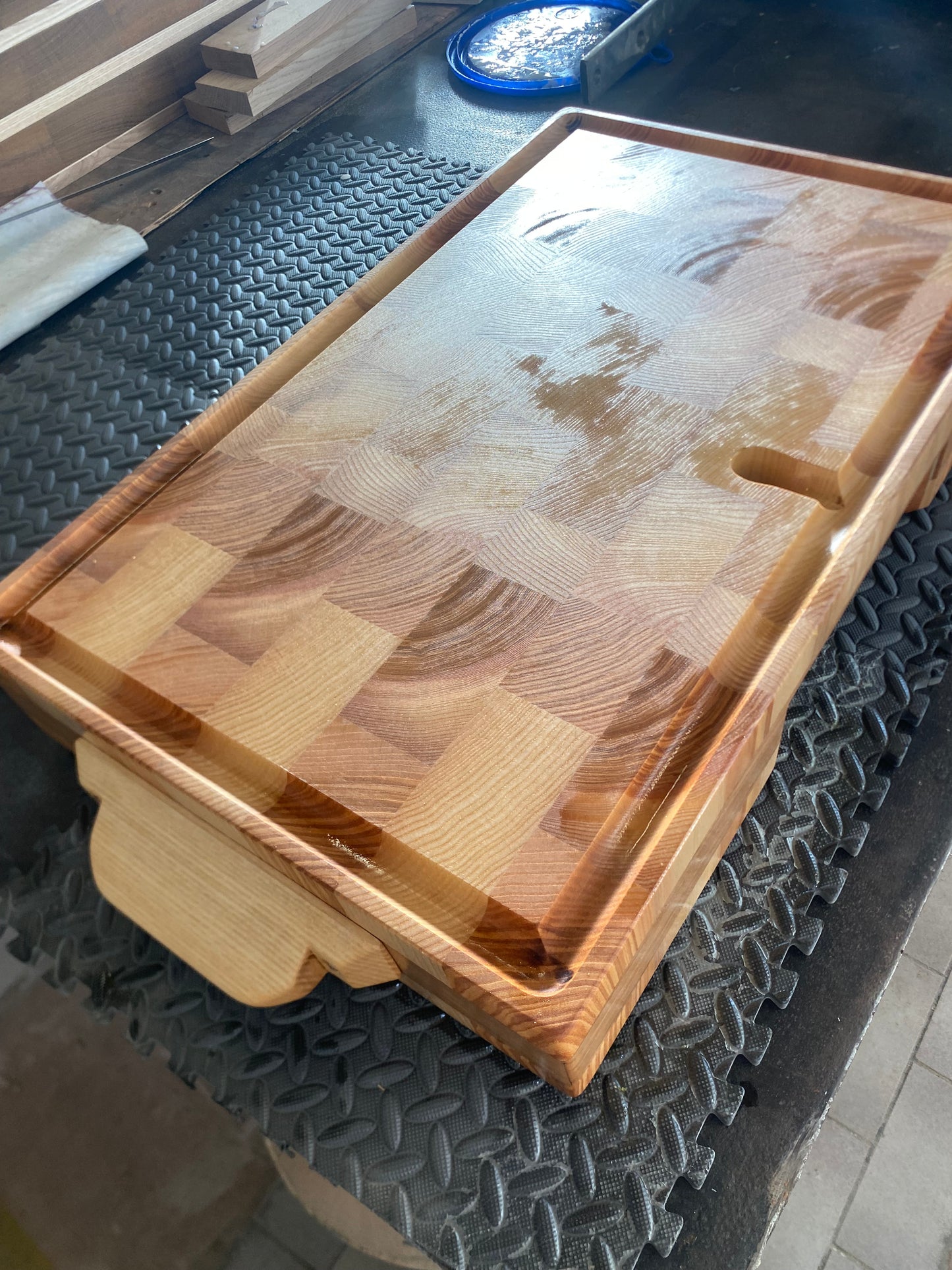 Billot de cuisine en bois debout fabrication artisanale 