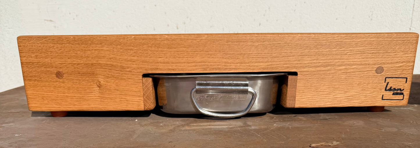 (PRÉCOMMANDE) Raymond- billot en frêne et chêne- 55cm par 35cm par 10cm- inclinaison de 2%